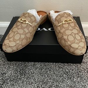 Coach, Sienna Signature Slide, Khaki/Saddle Color, Size 9